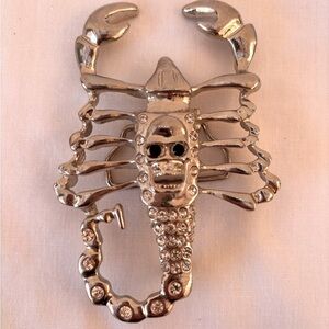 Silver Gothic Rock Scorpion Skull Belt Buckle